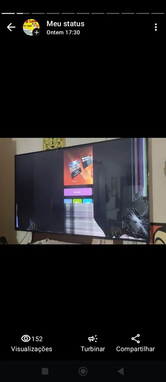Tv 65 polegadas 4k com avaria na tela