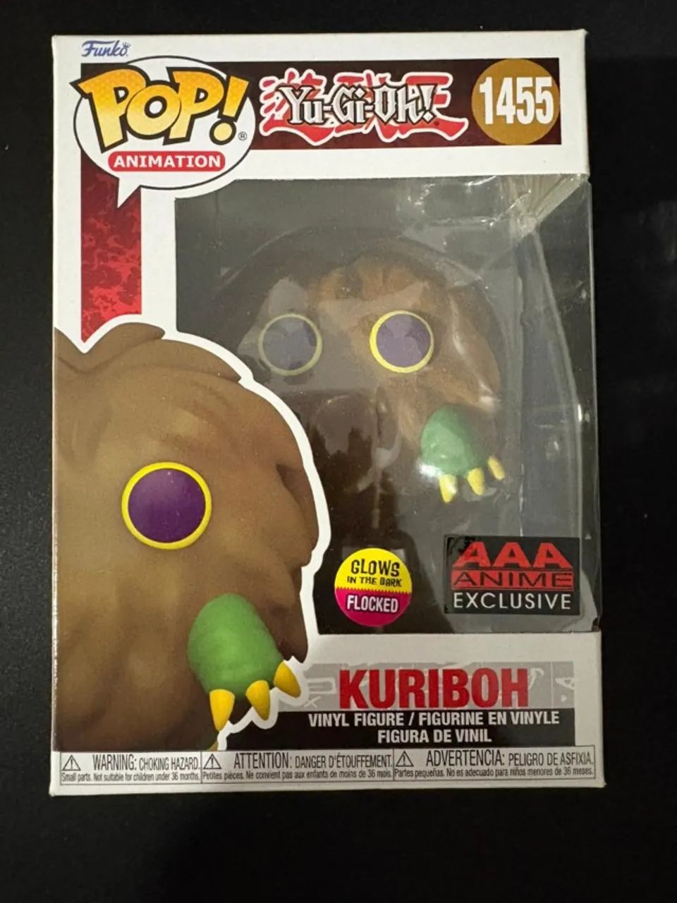 Funko Pop Yu-Gi-Oh! Kuriboh #1455 AAA Exclusive Flocked Glow