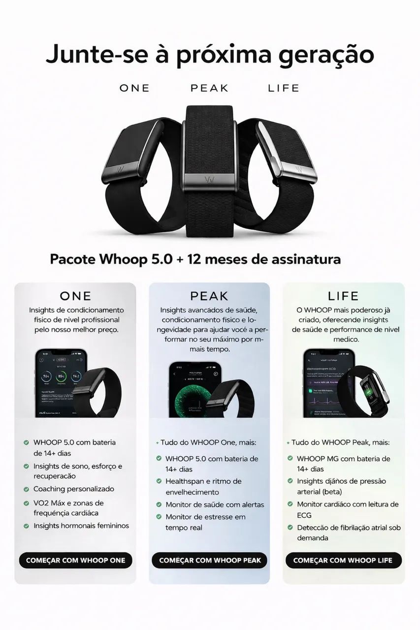 Pulseira Inteligente WHOOP 5.0 Peak Health And Fitness Tracker/12 meses de assinatura - Foto 5