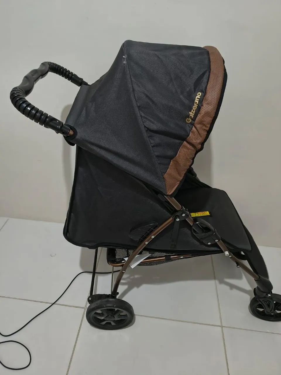 CARRINHO DE BEBÊ GALZERANO PRETO E COBRE - Foto 2