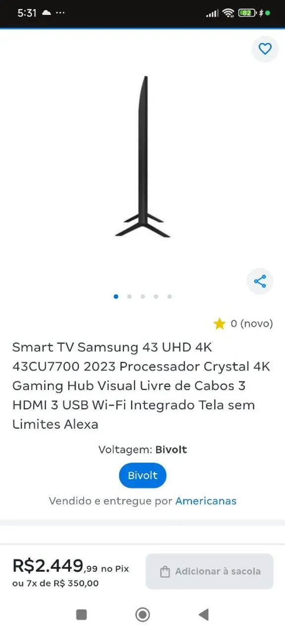 SMART TV 4K - CU7700- EXCELENTE - Foto 4