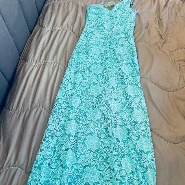 Vestido azul turquesa - Desapego - Foto 3
