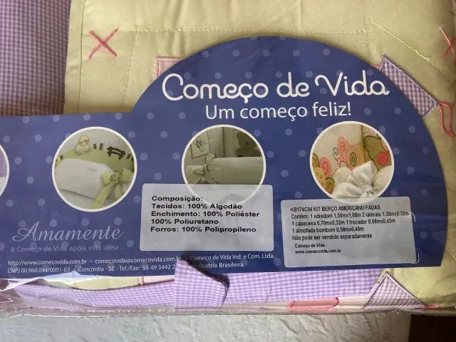 Kit berço americano tema fadas (marca começo de vida).
