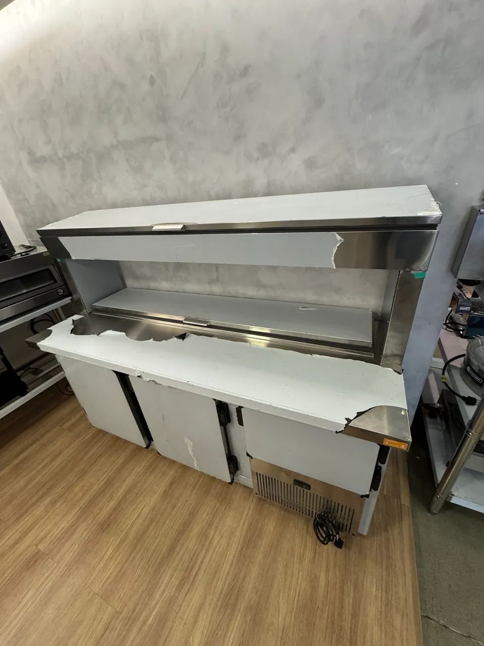 Bancada refrigerada Condimentadora dupla 2,00m nova 