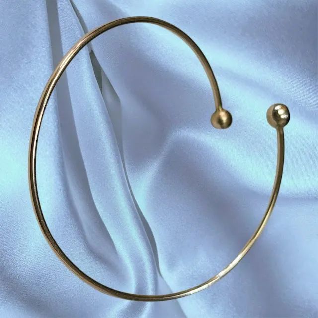 Bracelete de Prata Polida Com Uma Bolinha em Cada Terminal (Extremidade) - Foto 4