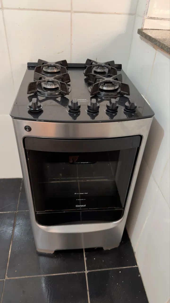Fogão Consul 4 Bocas com mesa de vidro (Botijão)
