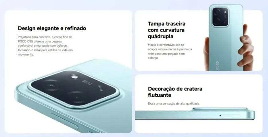 Poco C85 8/256GB NFC 6000mAh Dual SIM Lacrado - Foto 4