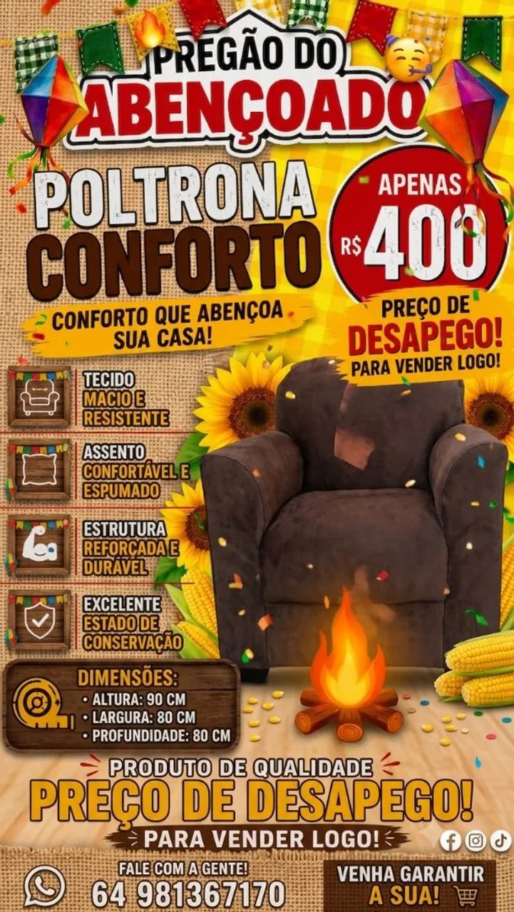 Poltrona macia perfeita para ver os jogosda copa com conforto