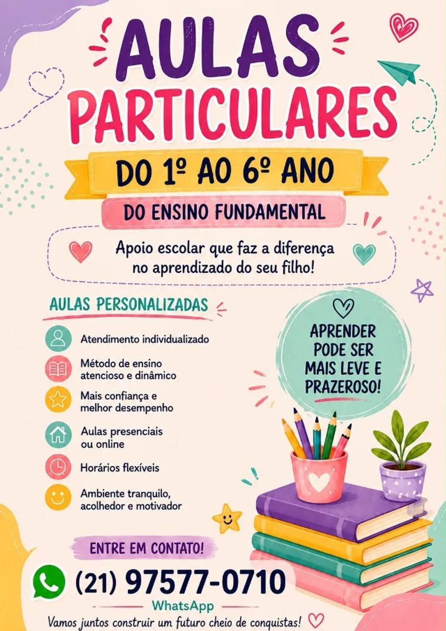 AULAS DE REFORÇO ESCOLAR