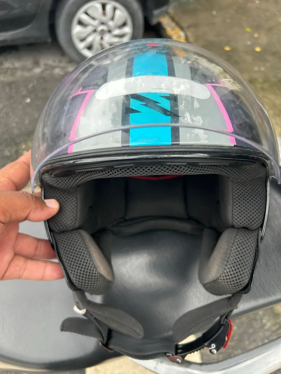 Capacete Norisk Orion R1 Pink Blue Tam 58 - Peças para motos