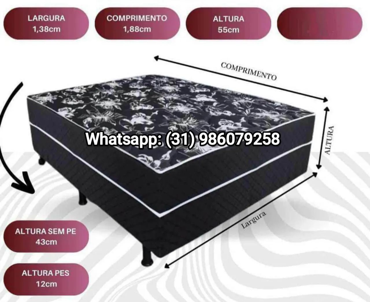 Cama box casal (colchobox) Novos
