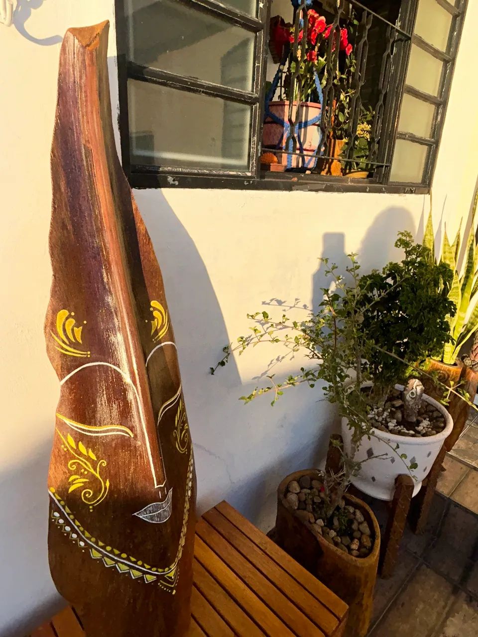 Luminária artesanal em folha de palmeira - peça única 