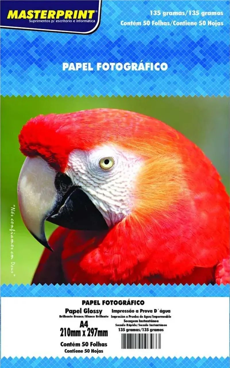 PAPEL FOTO GLOSSY 135G MASTERPRINT A4 50 FOLHAS - Foto 2