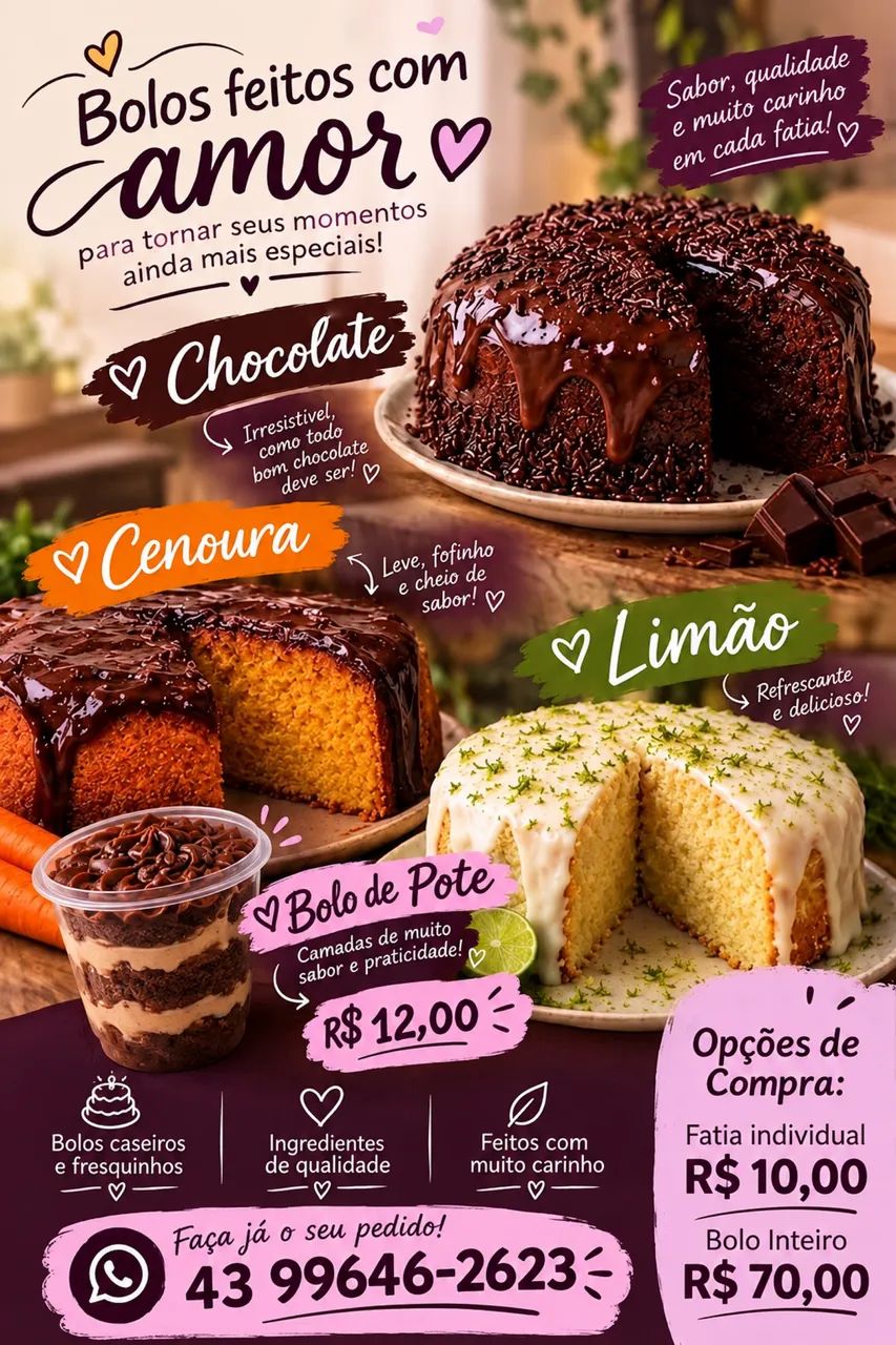 Bolo sabores 
