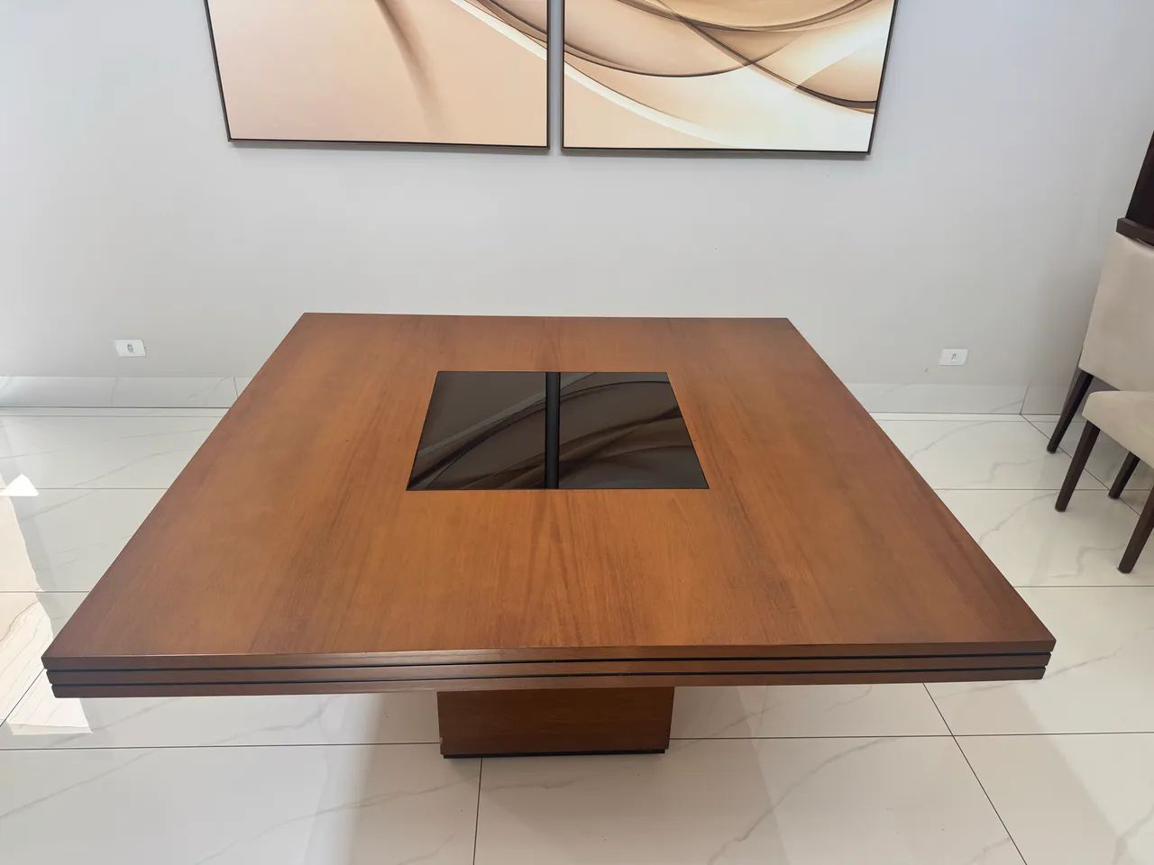 Conjunto Mesa de Madeira e cadeiras offwhite