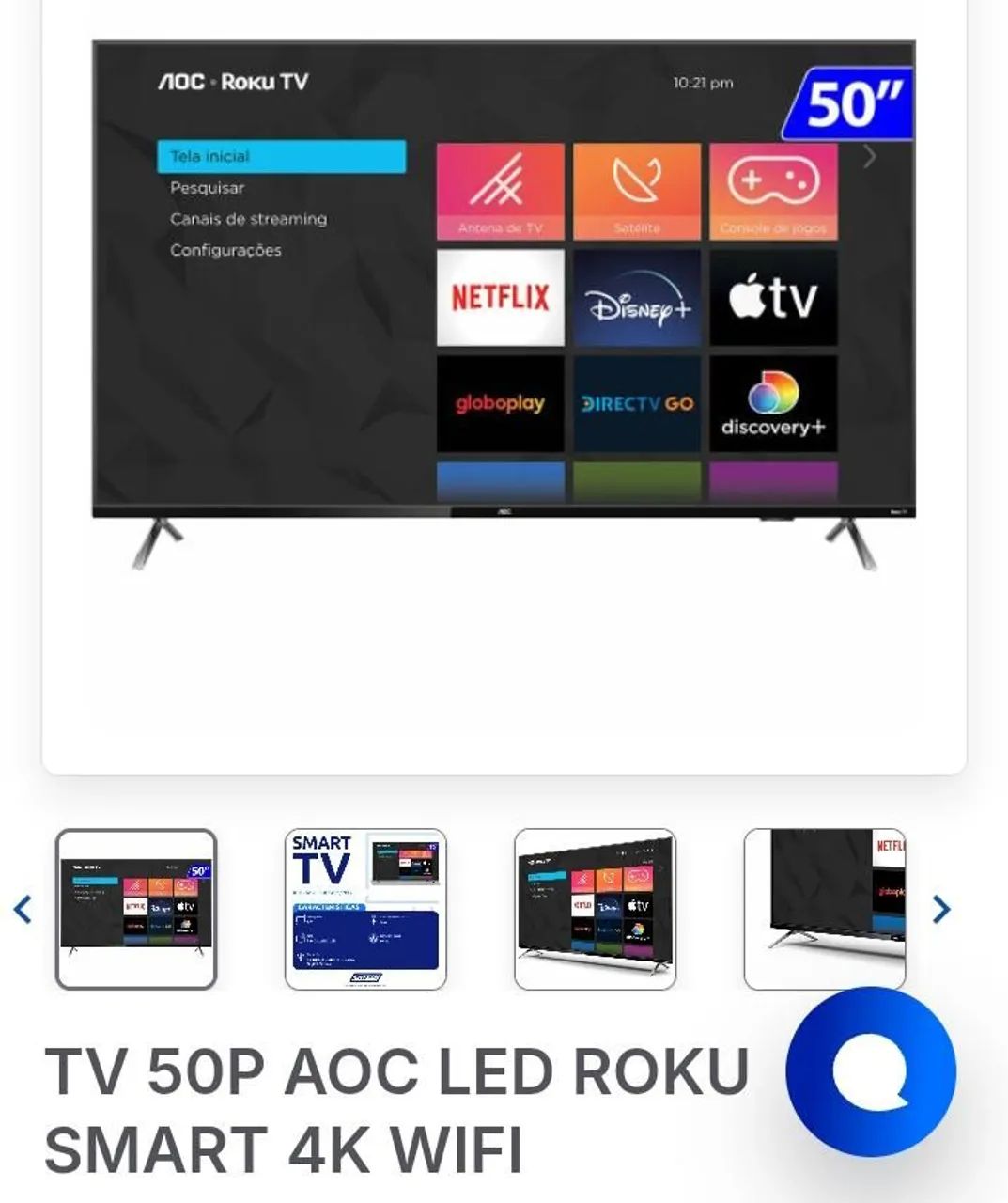 TV AOC ROKU SMART50  POLEGADAS  - Foto 2