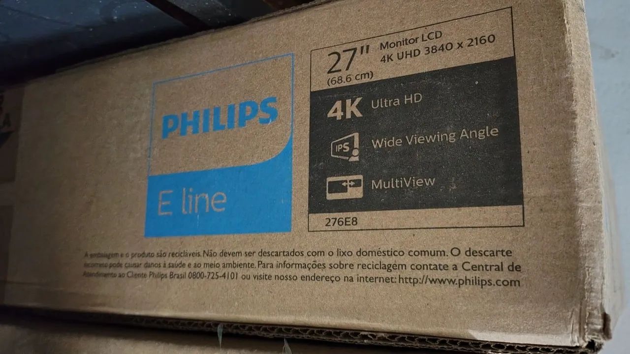 Monitor LCD Philips 4k 27" UHD 27 276E8VJSB IPS HDMI Bivolt Usado - Foto 5