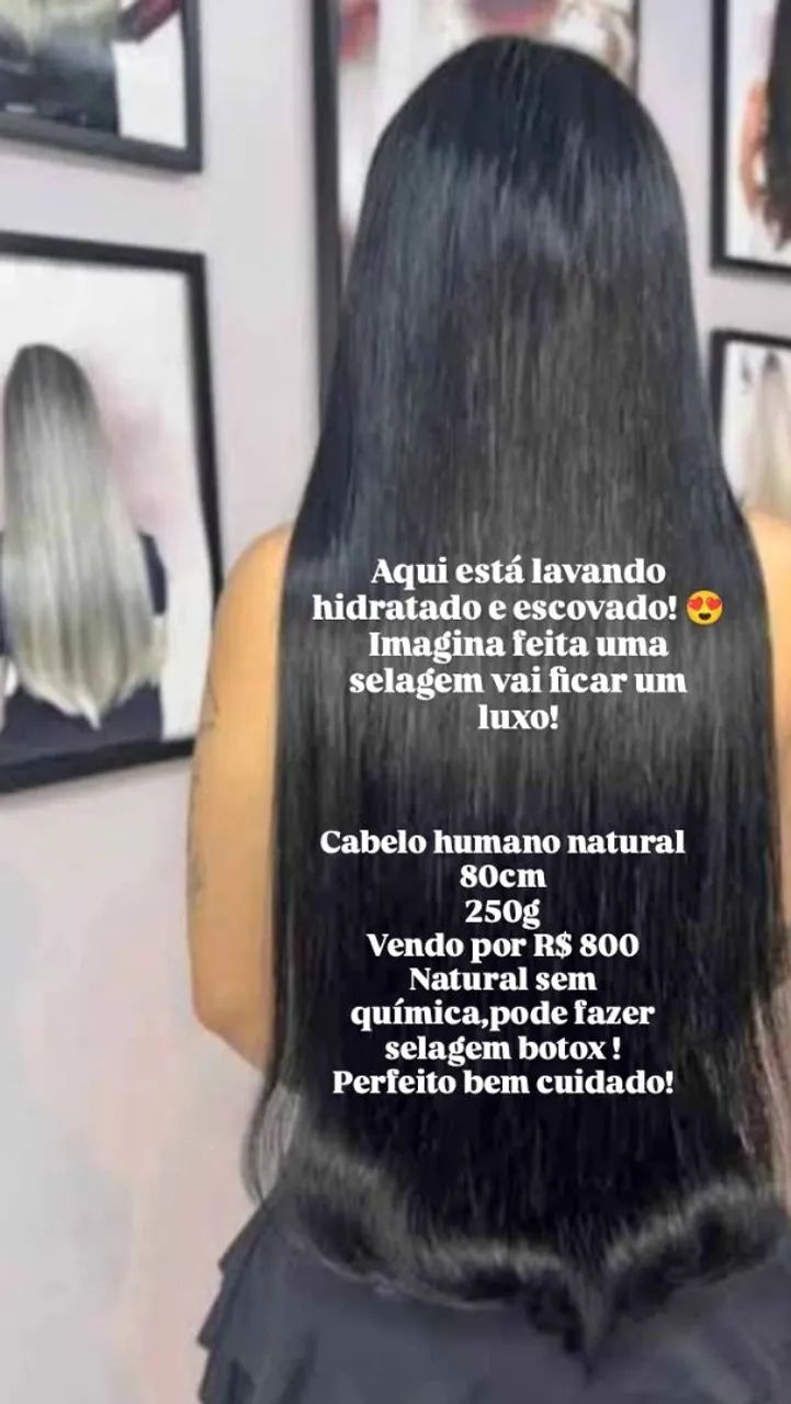 Cabelo humano 80cm