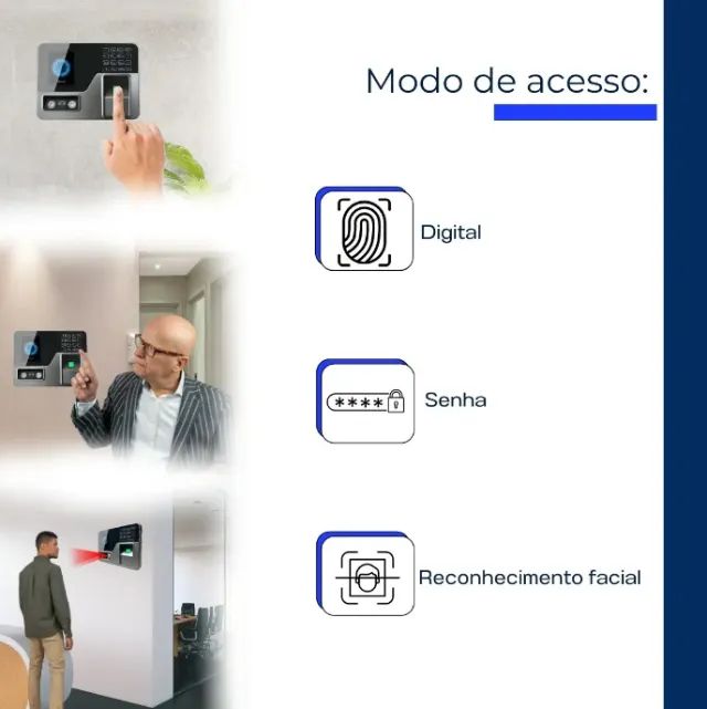 Máquina Relógio Ponto Biométrico e facial Eletrônico Digital  - Foto 6