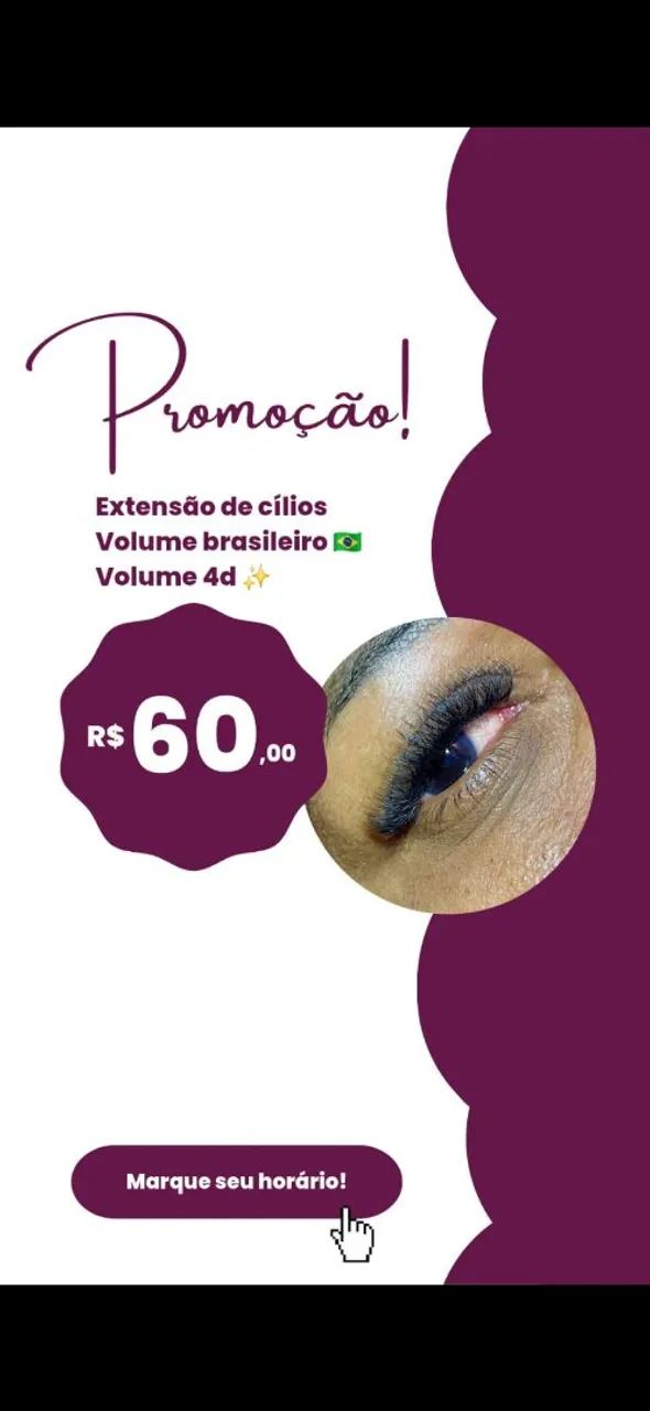 Promoção extensão de cilios 