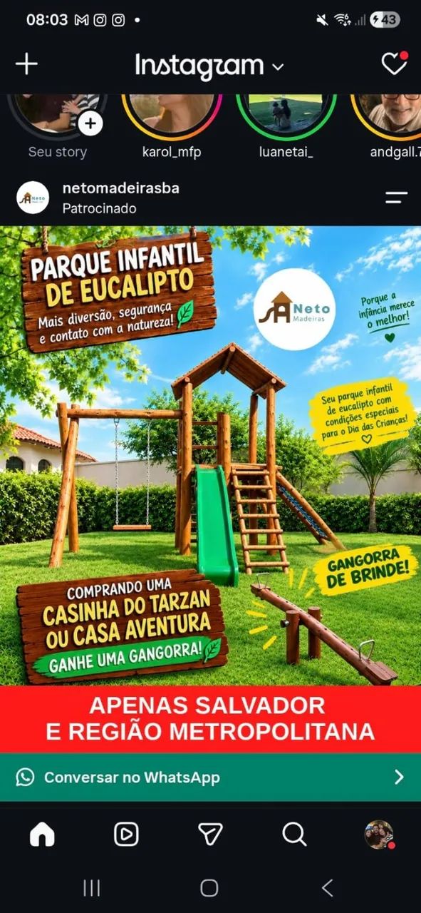 Parque infantil em eucalipto  - Foto 5