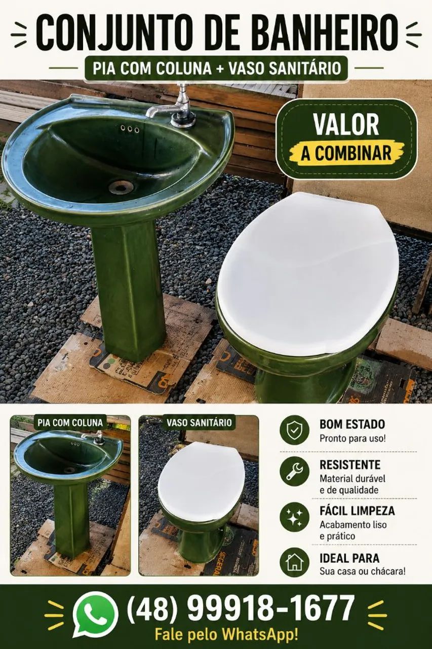 Pia e vaso sanitário