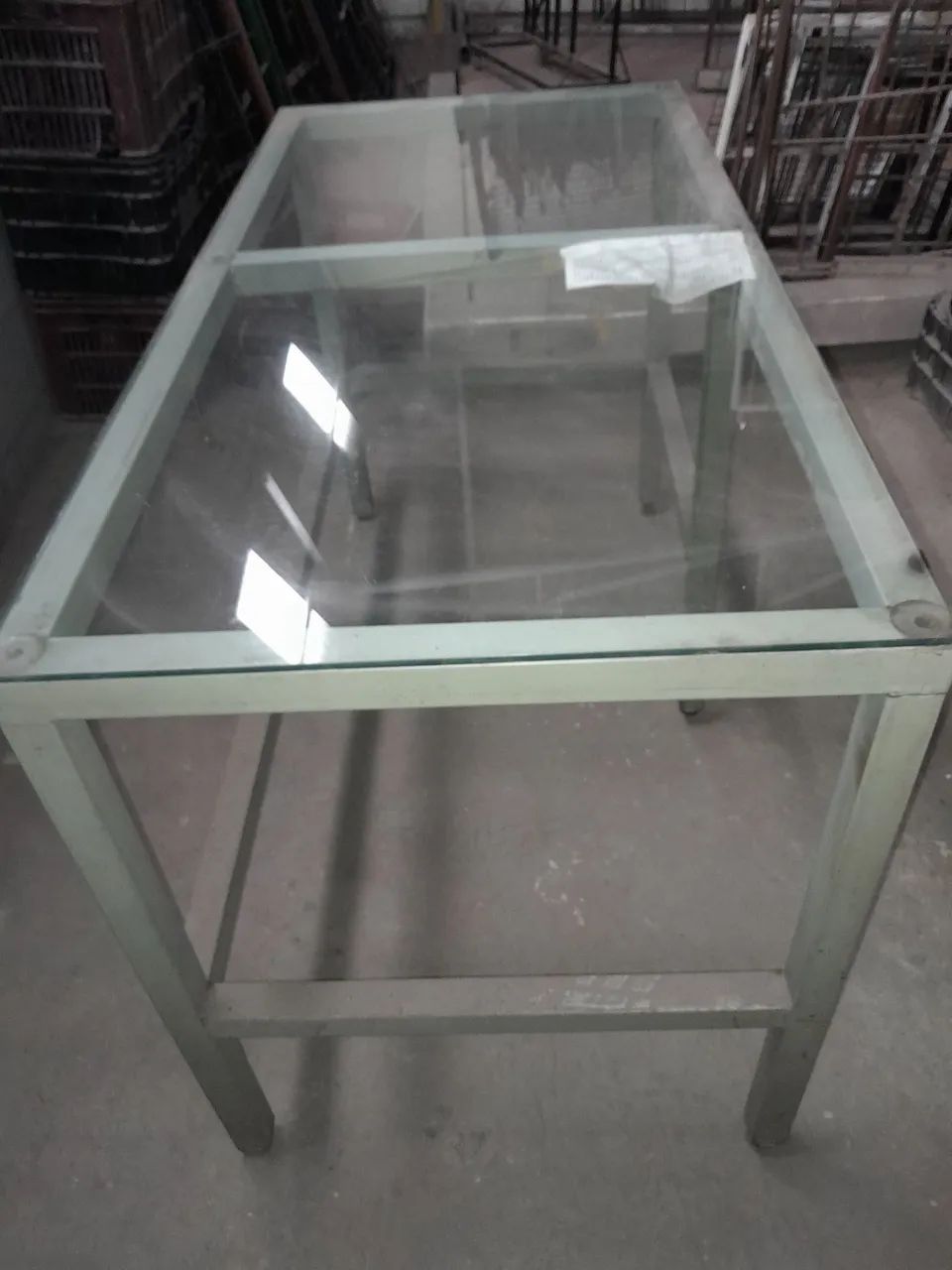 mesa de com tampo de vidro 135x66