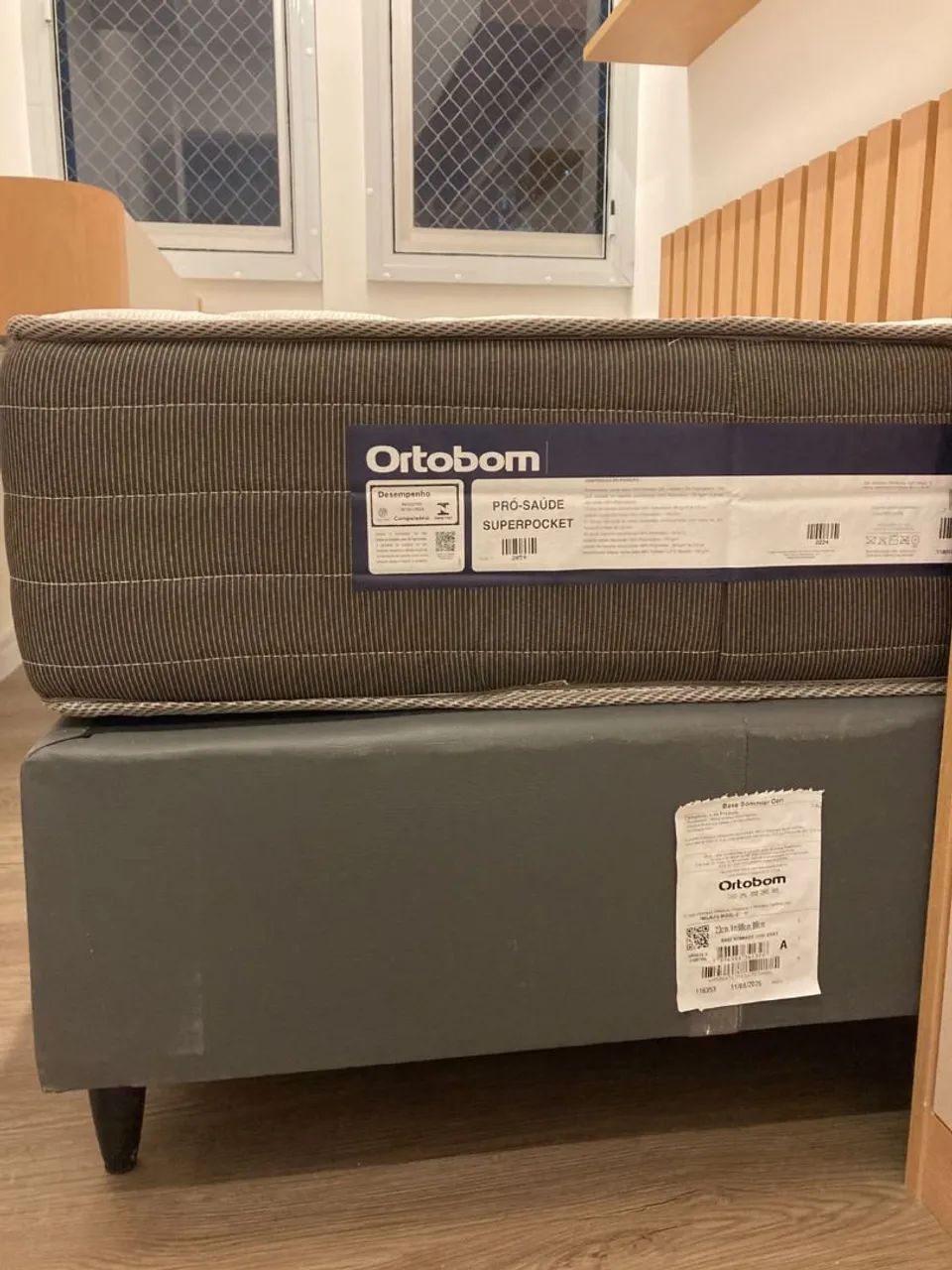 Conjunto colchão ortobom + base novos  - Foto 2