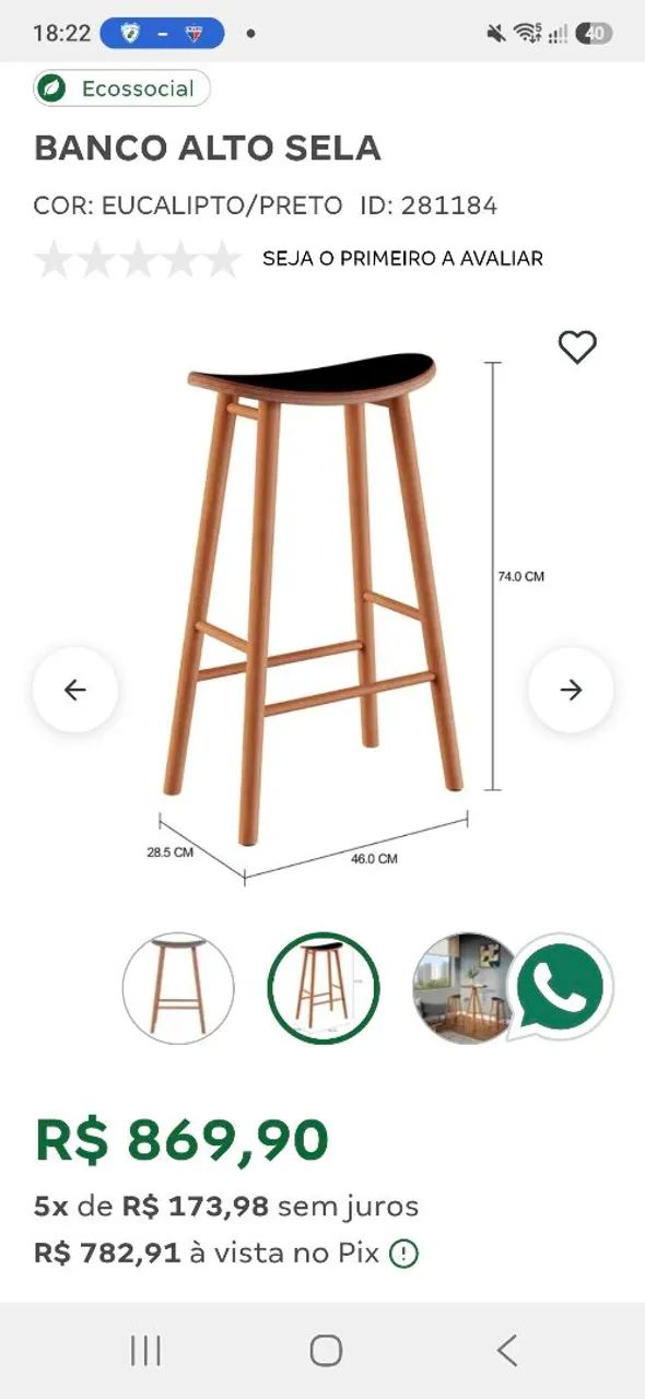 Banqueta alta da Tok & Stok - Foto 2