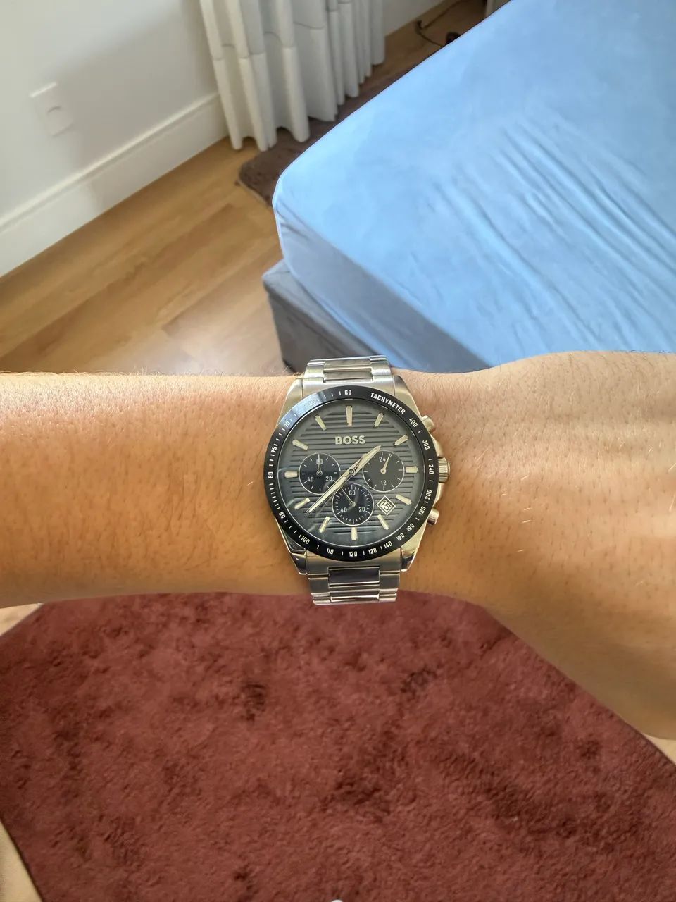 Relógio BOSS Original 41mm Azul - Impecável, Estado de Novo