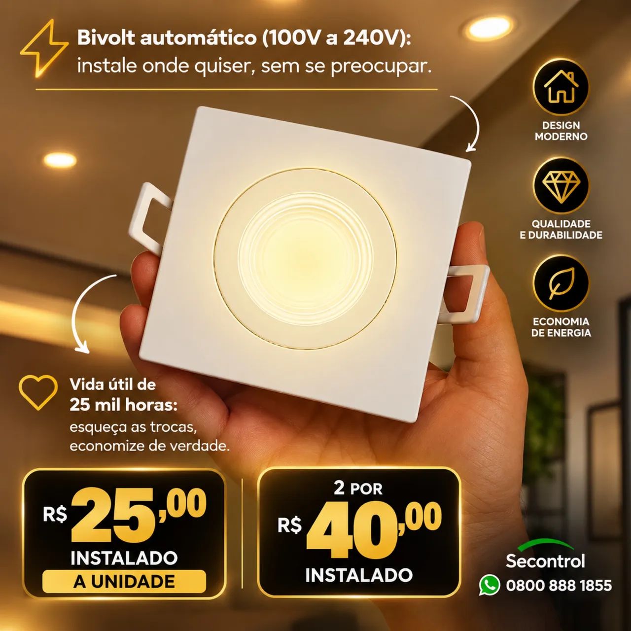 Spot de luz led , instalado  - Foto 2