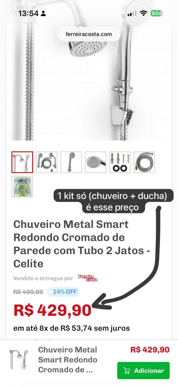 KIT 2 Chuveiros + 2 Duchas CELITE - Foto 6