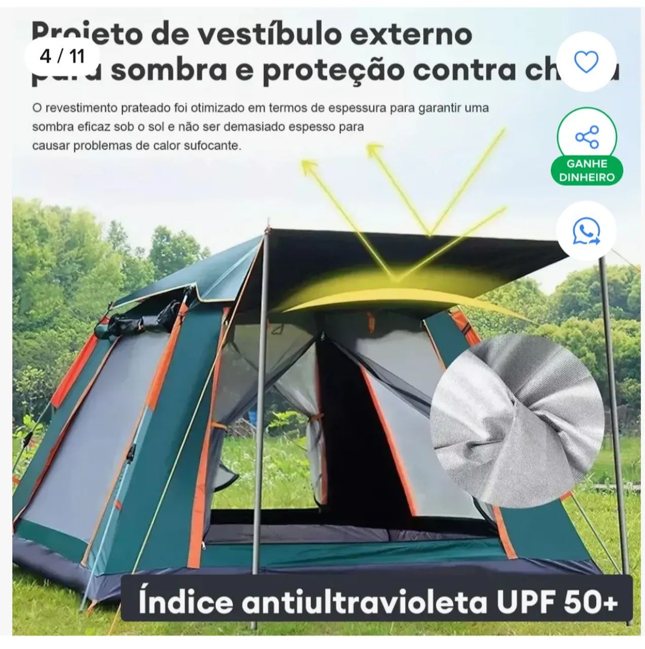 Barraca dobrável 5 lugares  - Foto 2