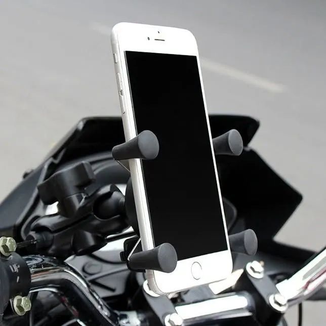 Suporte de celular para Moto, modelo garra de metal e giro de 360 ° com usb carga 5v - Foto 2