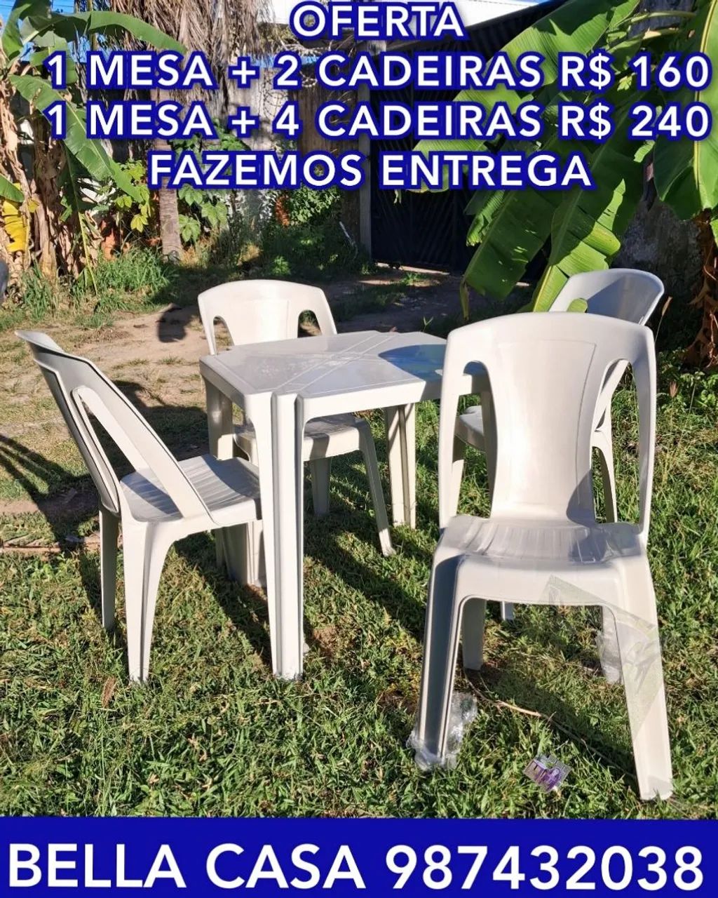 CONJUNTO DE MESA MAIS CADEIRA DE PLASTICO HD O PREÇO X BAIXOU