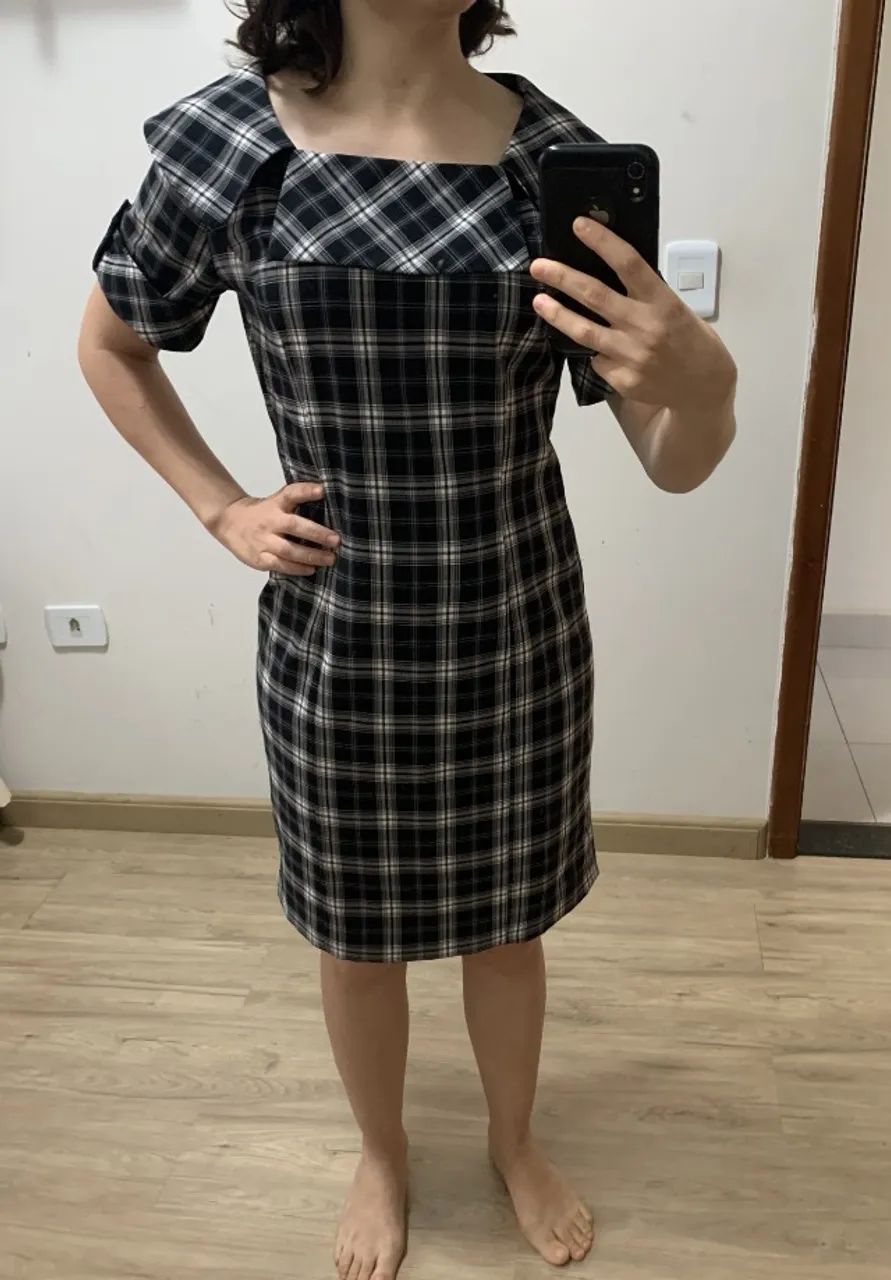 Vestido alfaiataria xadrez - Foto 4