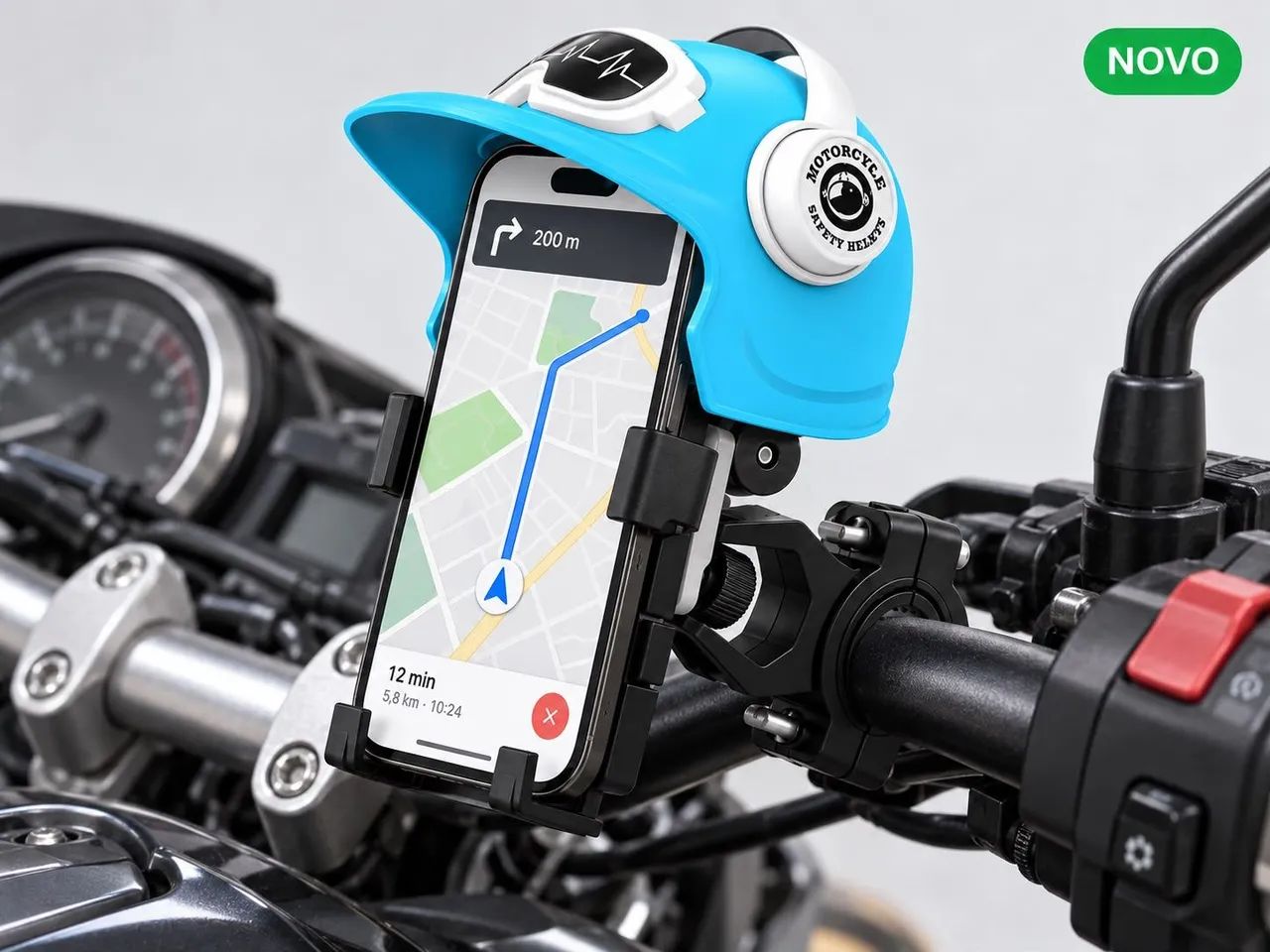 Suporte de Celular Com Capacete Para Moto - Foto 3