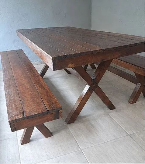 Mesa de madeira vintage - Foto 2