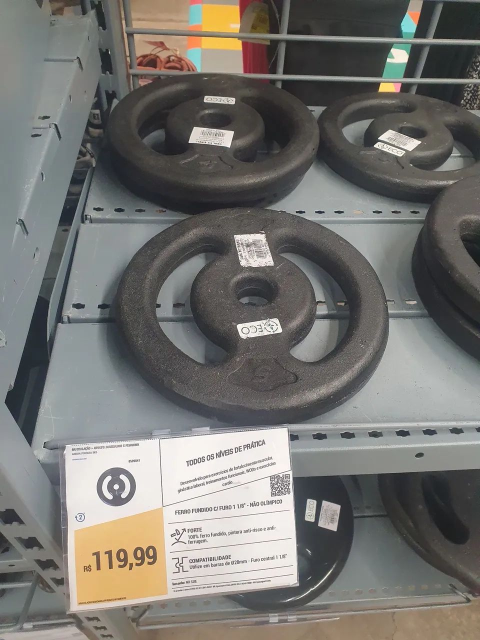 Anilhas de 4 unds 3Kg e 4 unds de 5Kg com 02 barras curtas de rosca.  - Foto 5