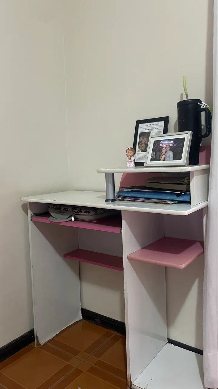 Escrivaninha branco e rosa - Foto 2