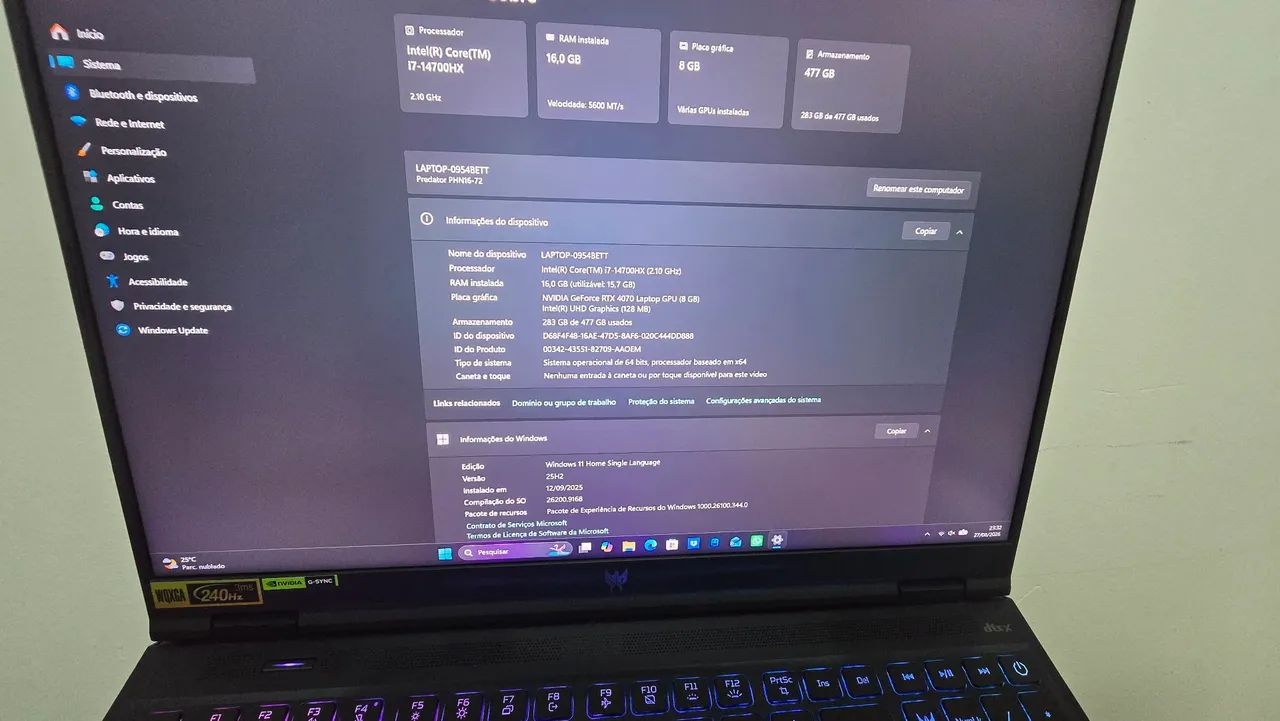 Notebook Gamer Predator Helios Neo - Foto 3