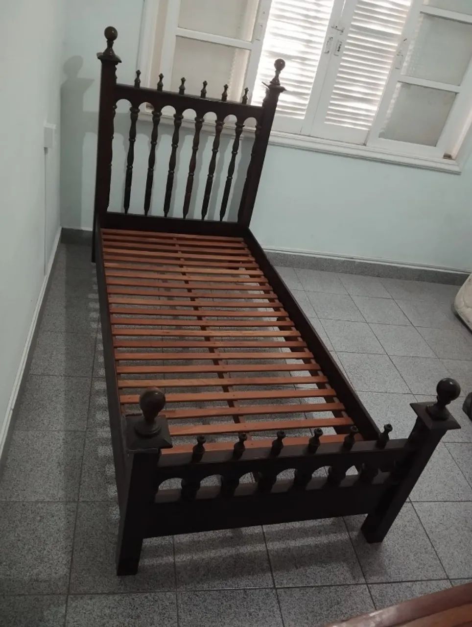 Cama de Solteiro Colonial em Peroba-Rosa Maciça - Linda e Resistente - Foto 2