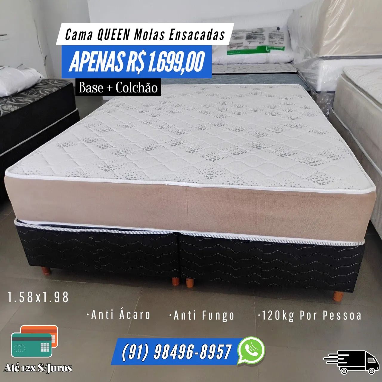CAMA QUEEN OFERTA DE MOLAS ENSACADAS 