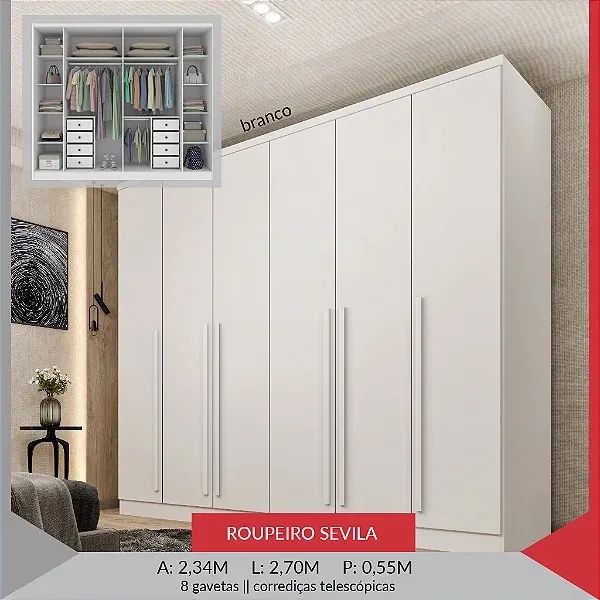 Guarda Roupa Casal Sevilla 