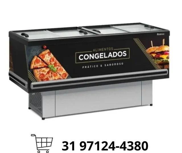 Ilha de Congelados 2M Vidro Reto Gelopar