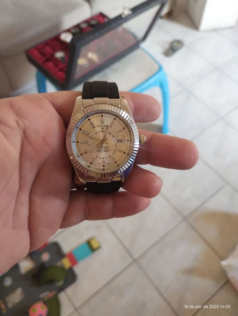 Relógiorlx pulseira borracha a prova d'água 