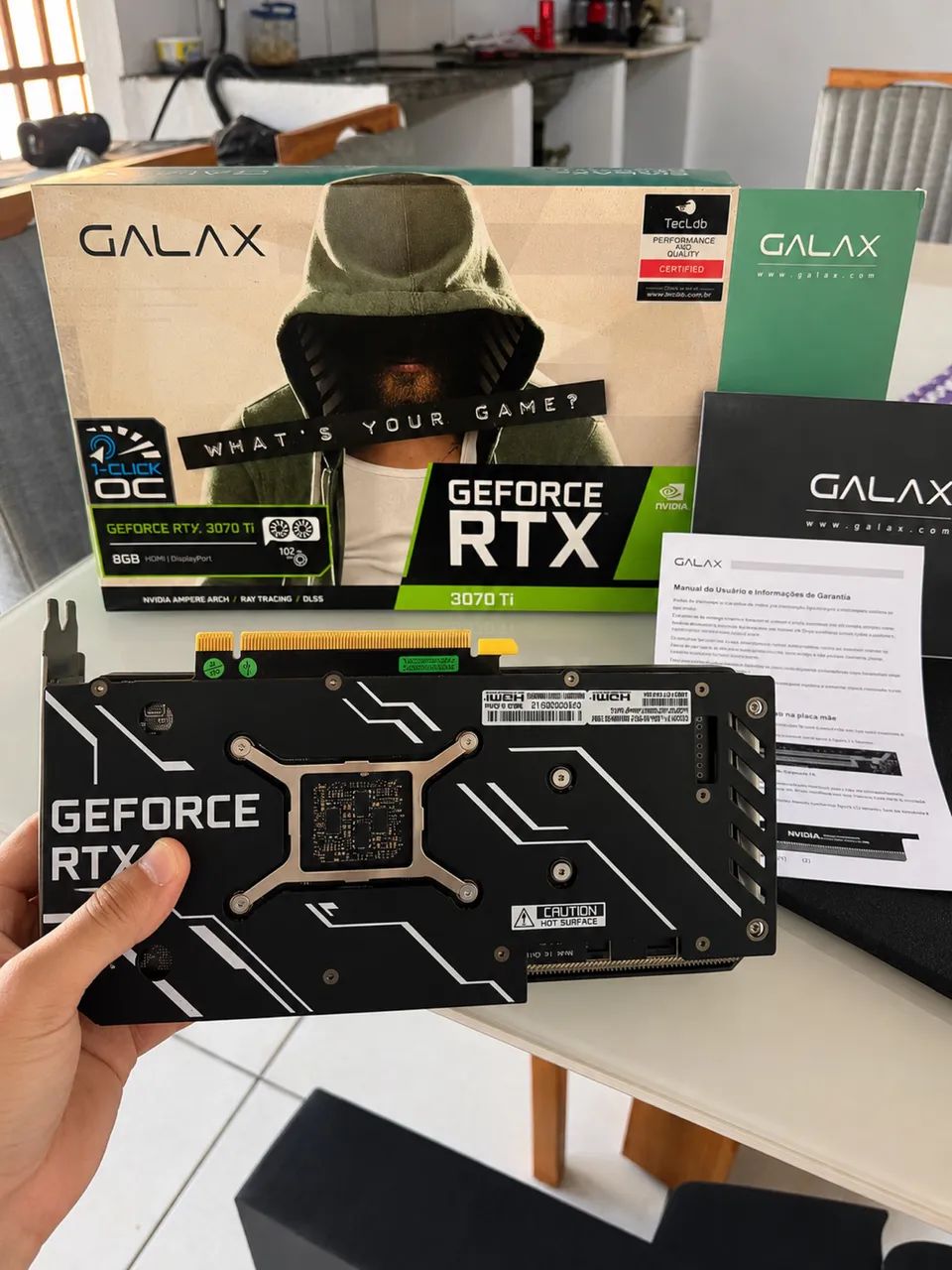 RTX 3070 Ti GALAX 8GB GDDR6X - 1-Click OC - Peças de Hardware