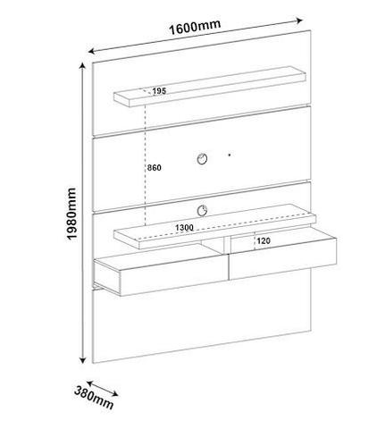 Painel Para TV Oxford Cor Off White com Pinho - Foto 5
