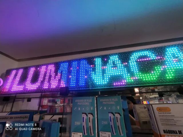 Painel led 130x20 rgb wi-fi configuração no celular (Distribuidora JK Eletronicos))