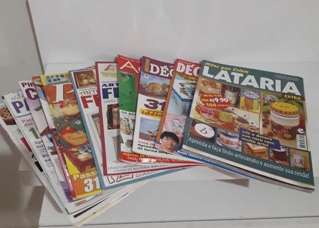 Revistas de Pinturas Diversas, caixa de MDF e guardanapos para decoupagem.